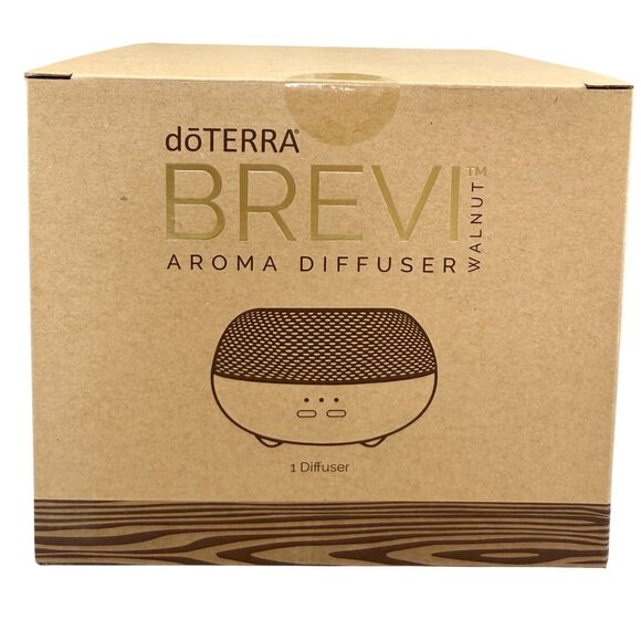 New DoTERRA Brevi Aroma Diffuser Walnut Design Ultrasonic LED Mist Aromatherapy - Picture 2 of 4